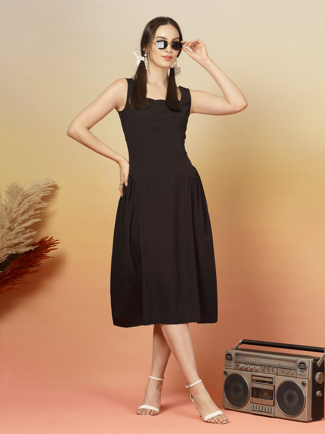 Aayu Grace Square Neck Midi Dress