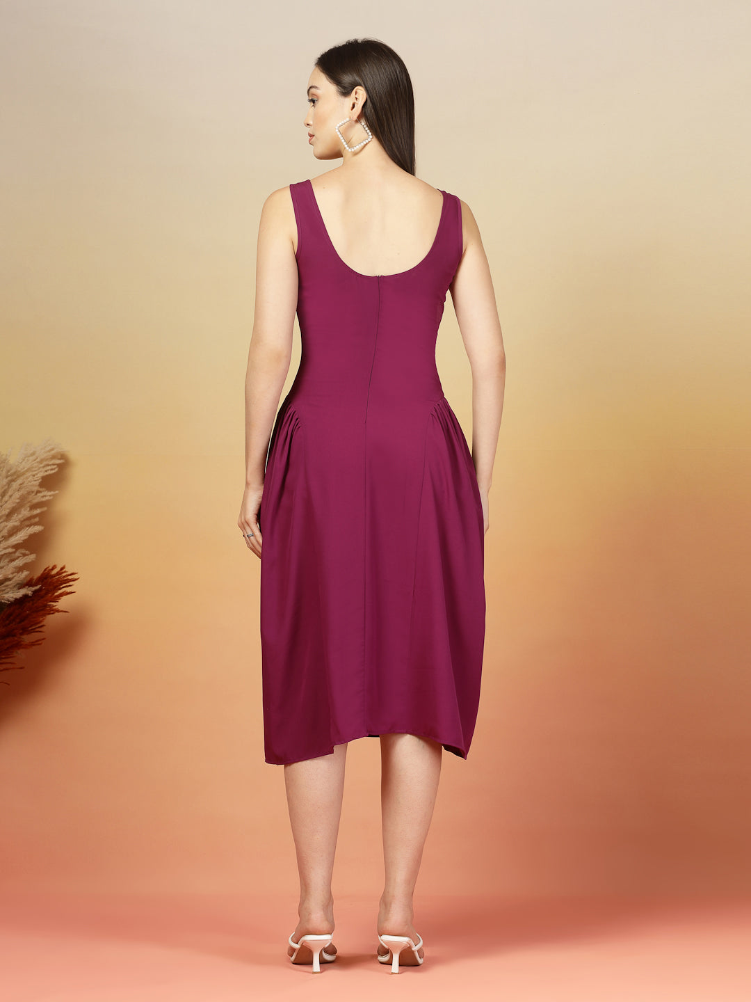 Aayu Grace Square Neck Midi Dress