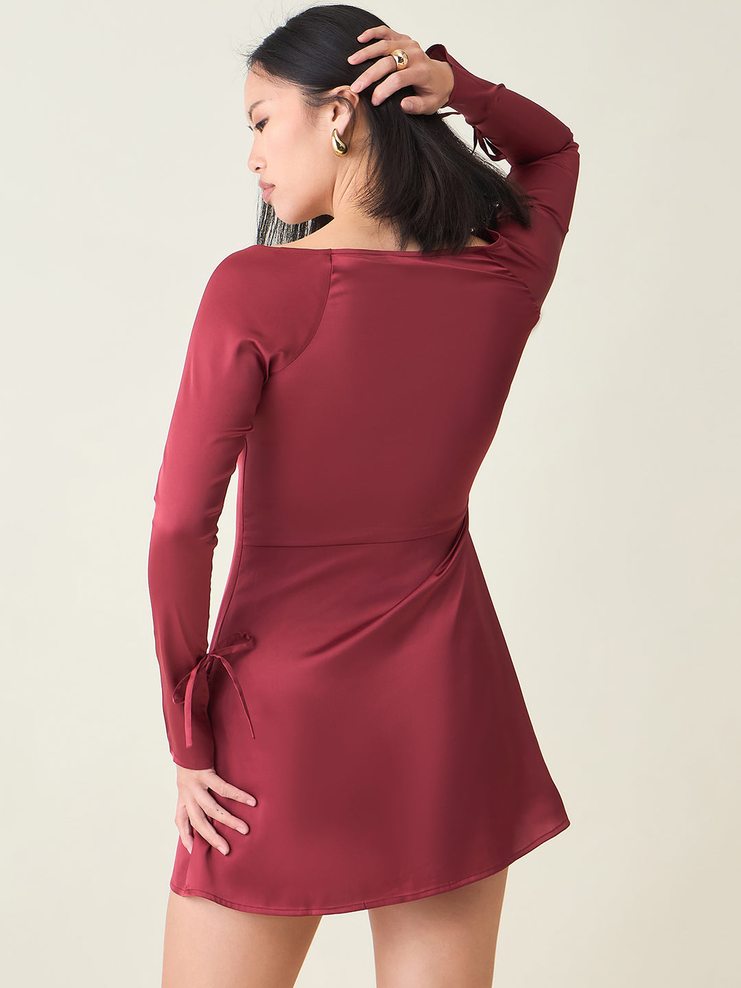 Aayu Women’s Satin A-Line Mini Dress