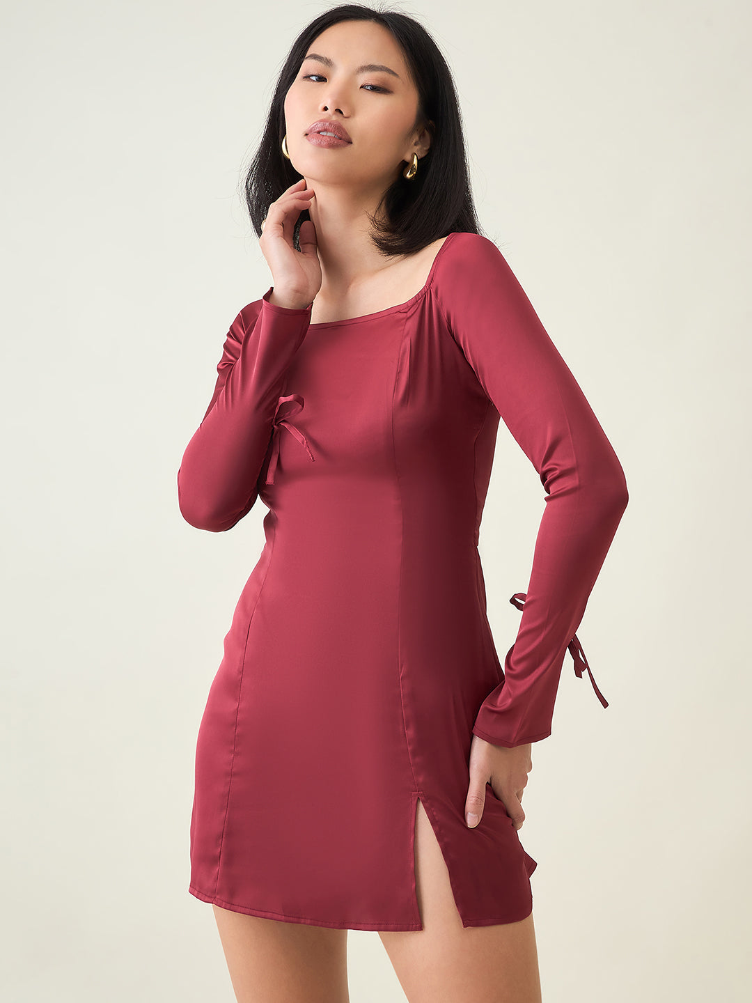 Aayu Women’s Satin A-Line Mini Dress