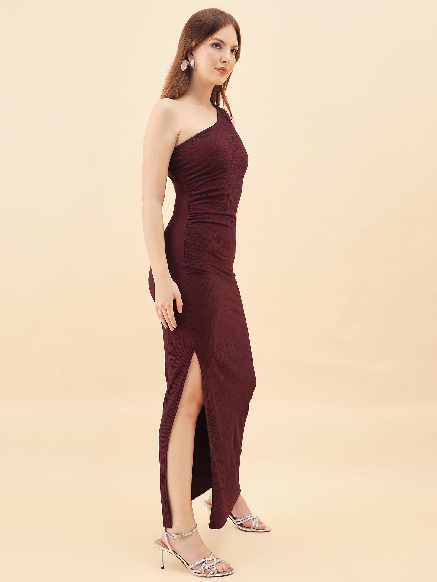 Asymmetric Maxi Bodycon Dress with Side Slit