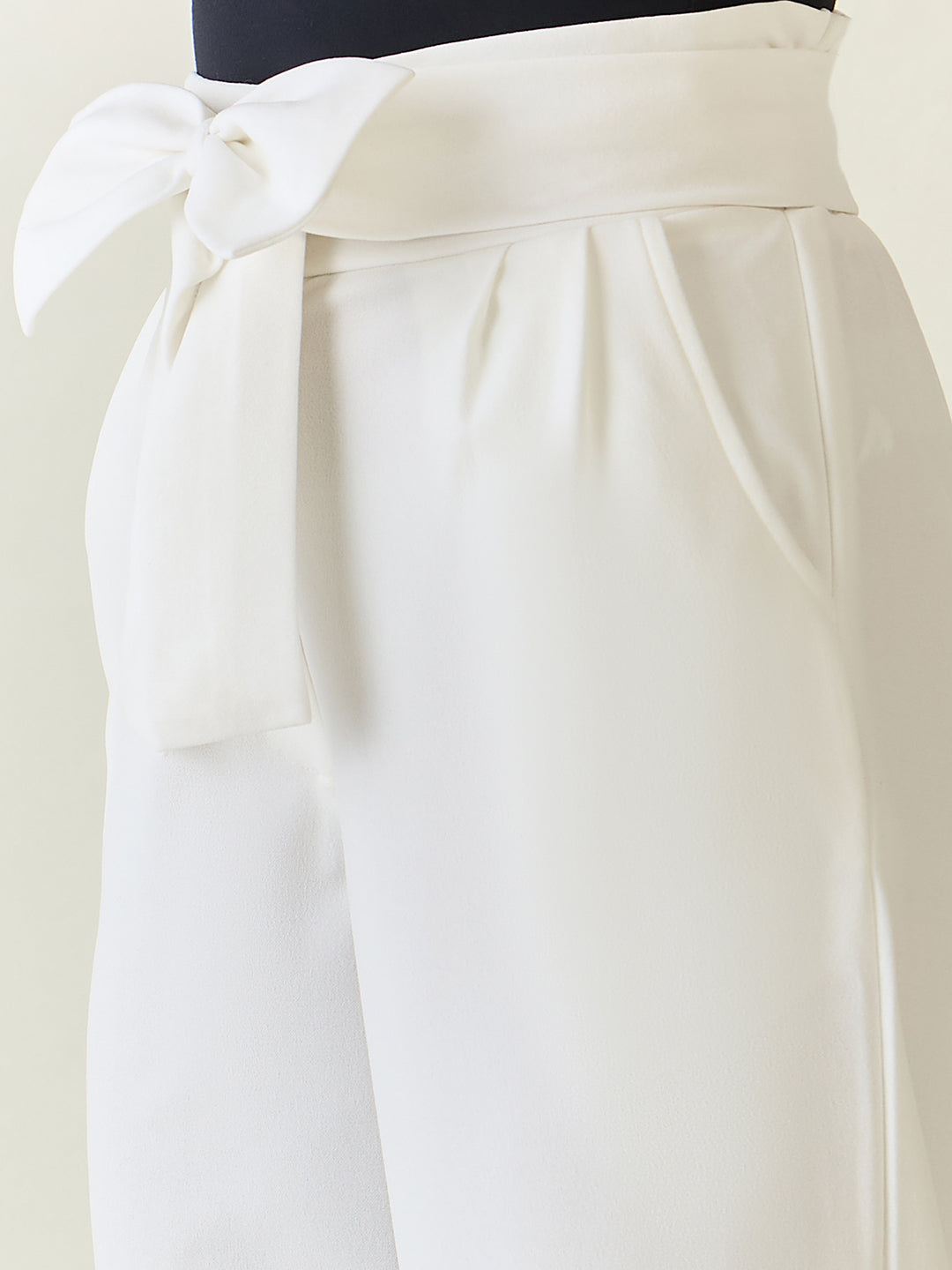 Flowing Tie-Waist Palazzo Trousers