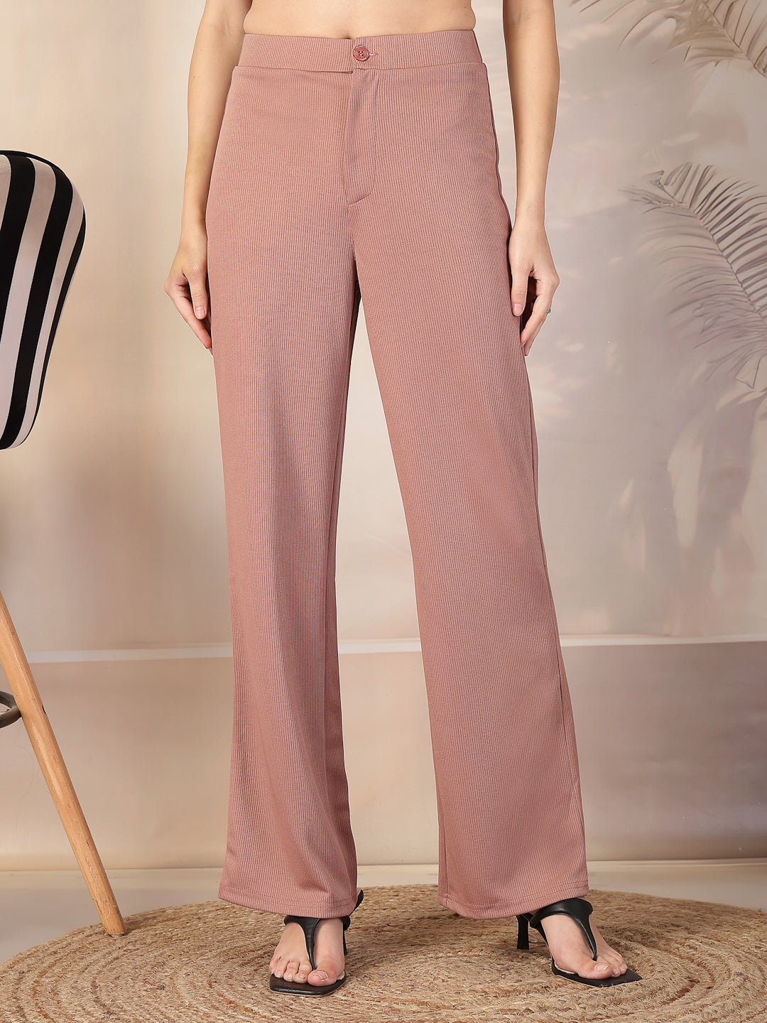 Aayu Classic Ribbed Straight Trouser