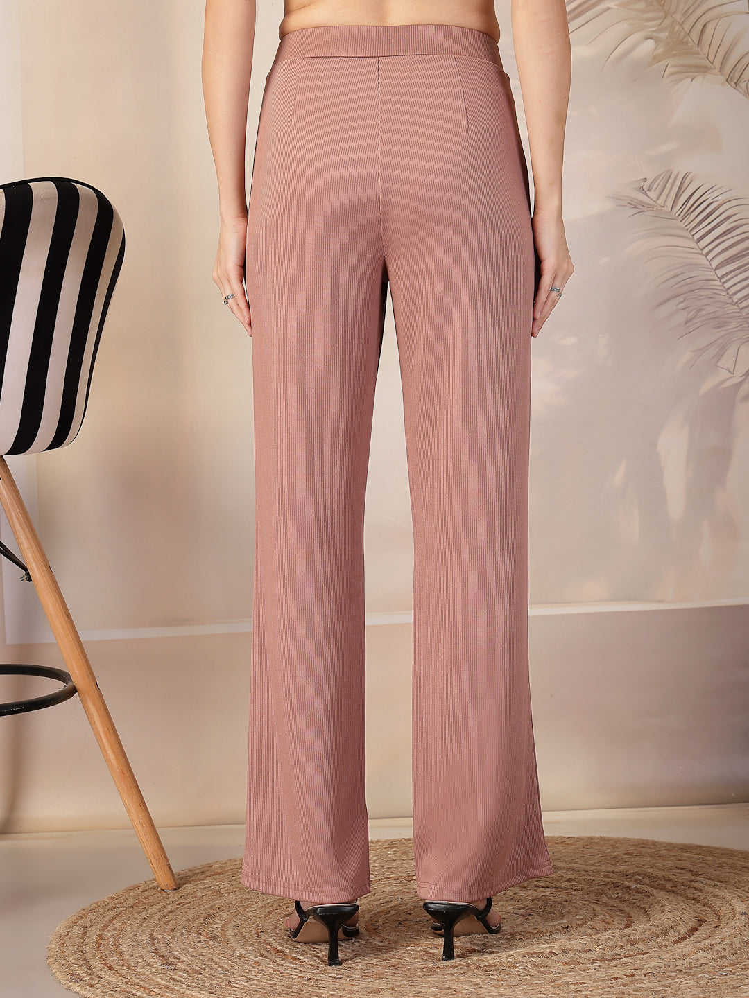 Aayu Classic Ribbed Straight Trouser