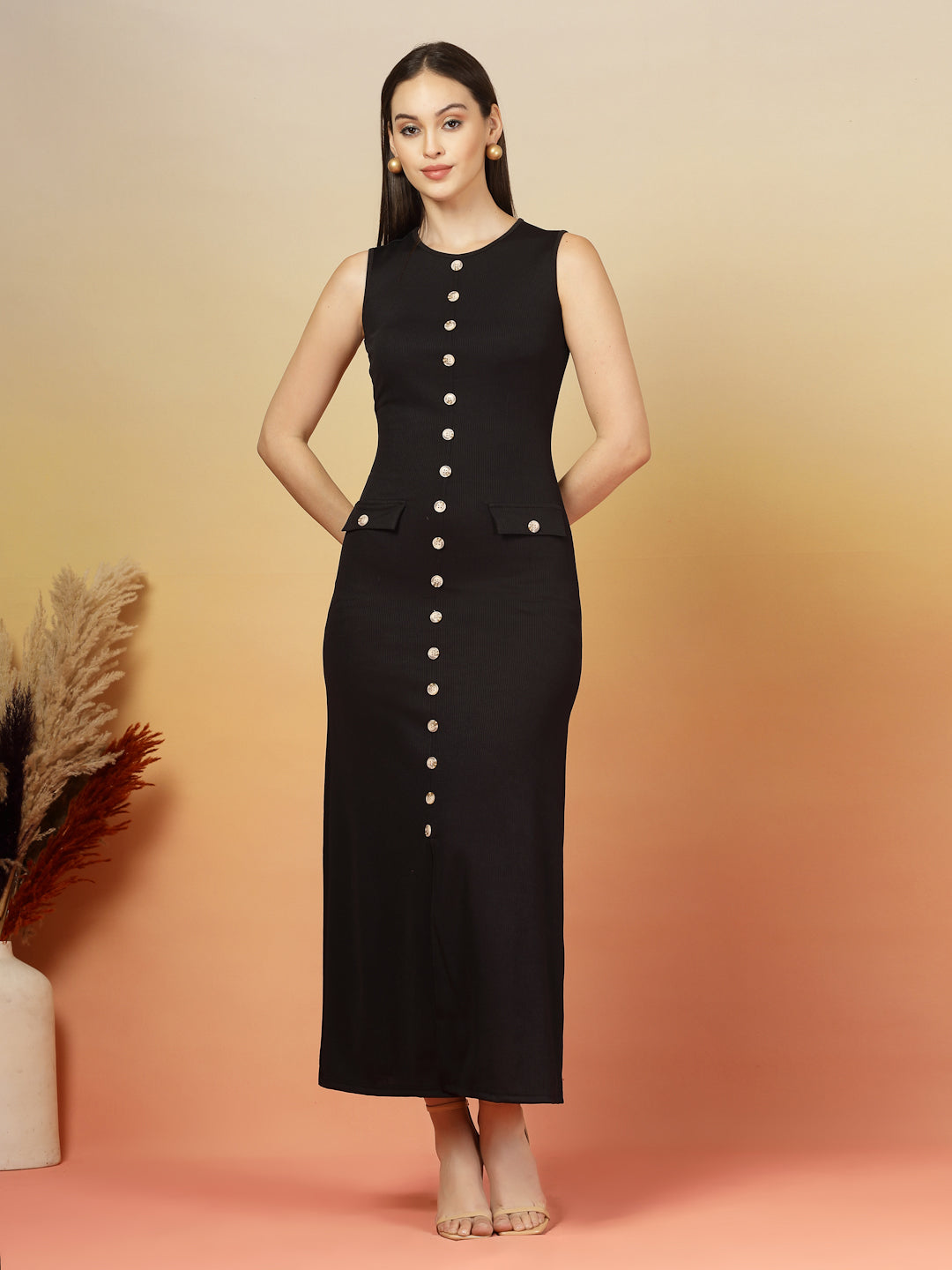 Midnight Grace Bodycon Maxi Dress