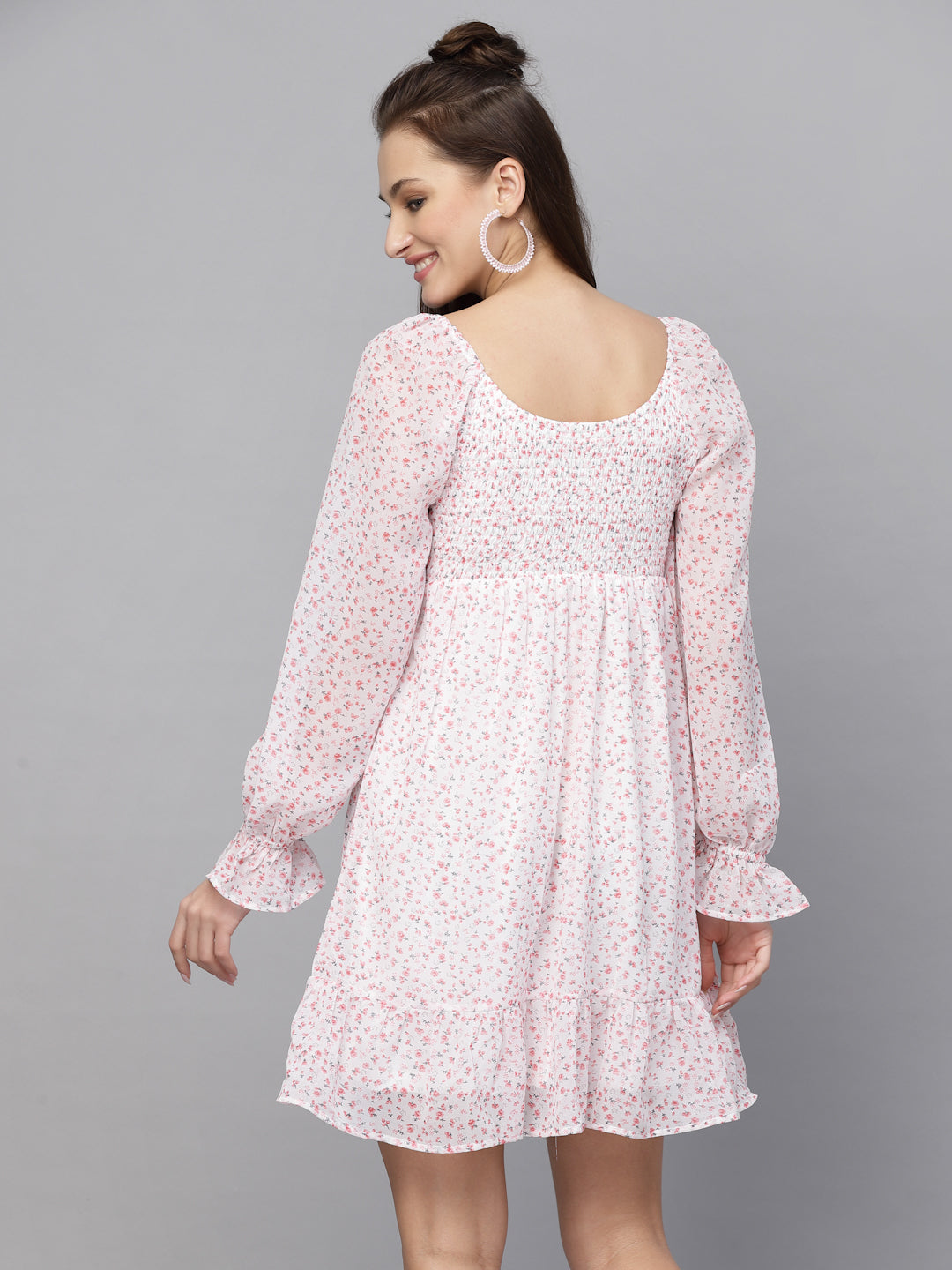 AAYU Women Bodycon White & Yellow Dress