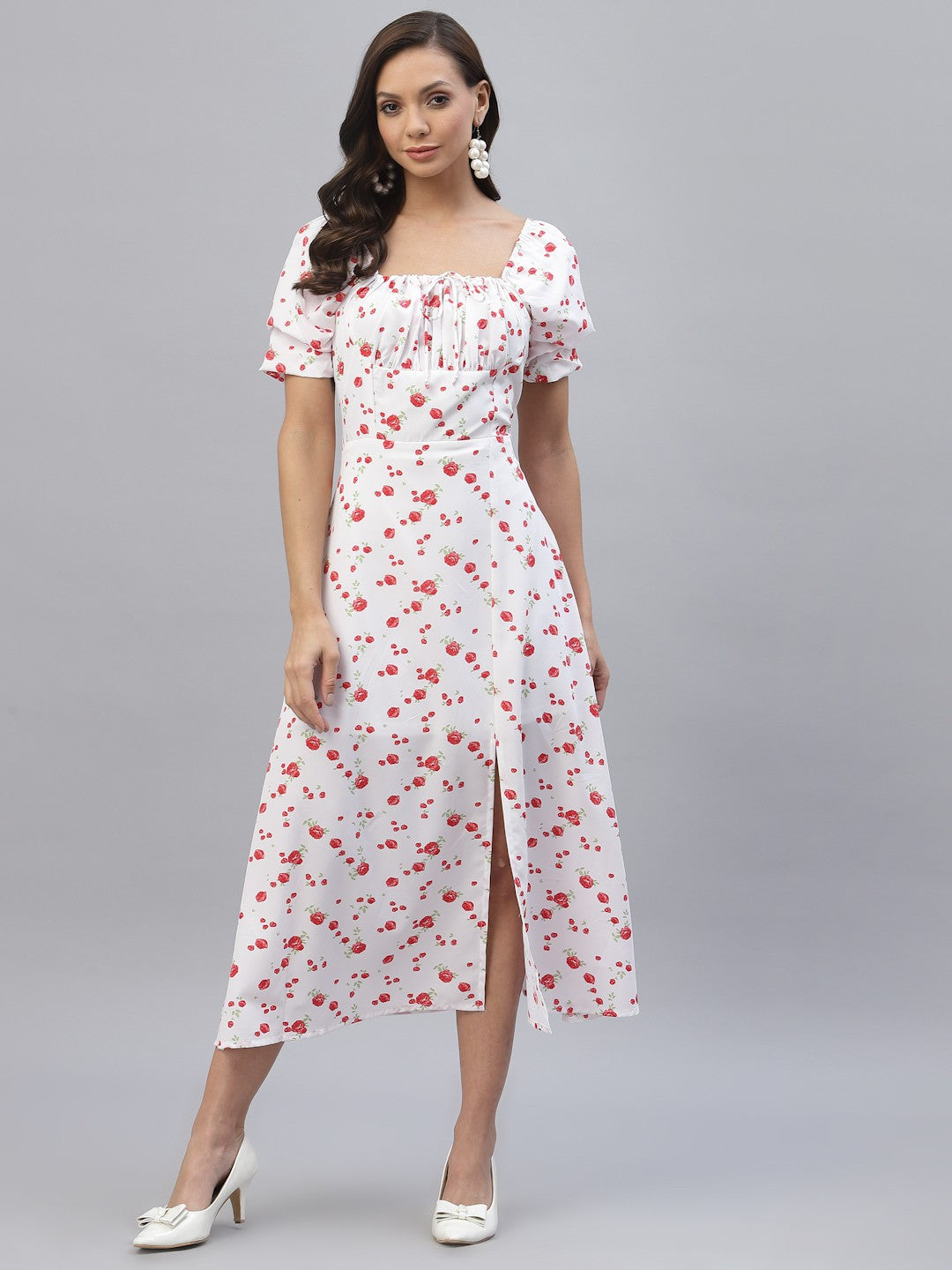 Aayu Women Floral Print yoke Dress