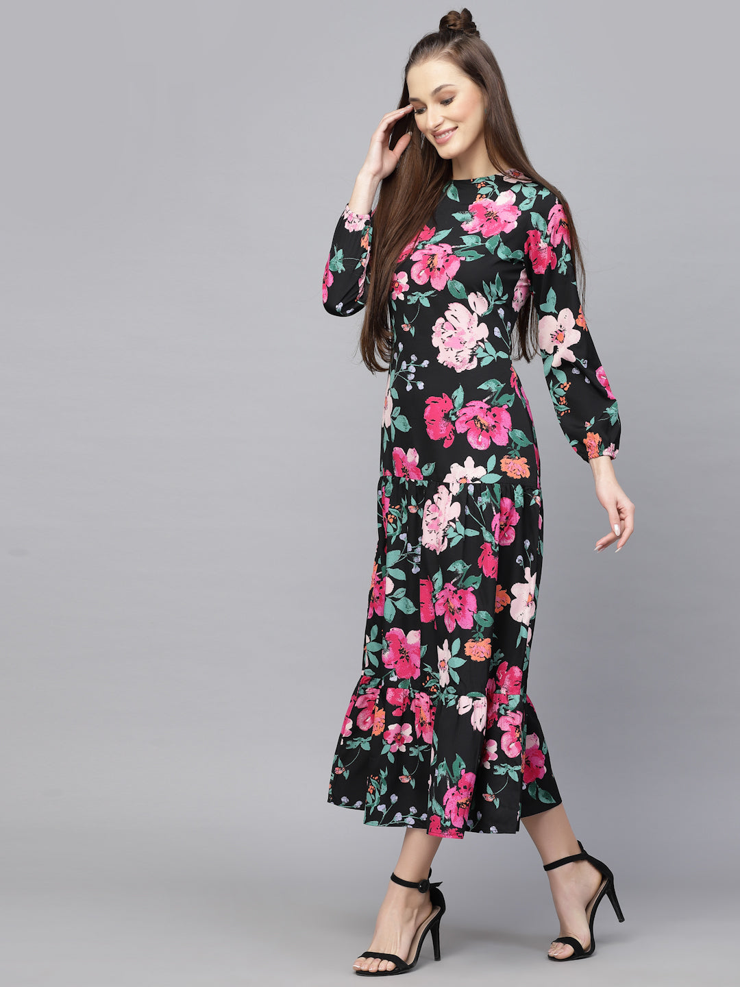 Aayu Women Multicolor Round Neck Printed Dress