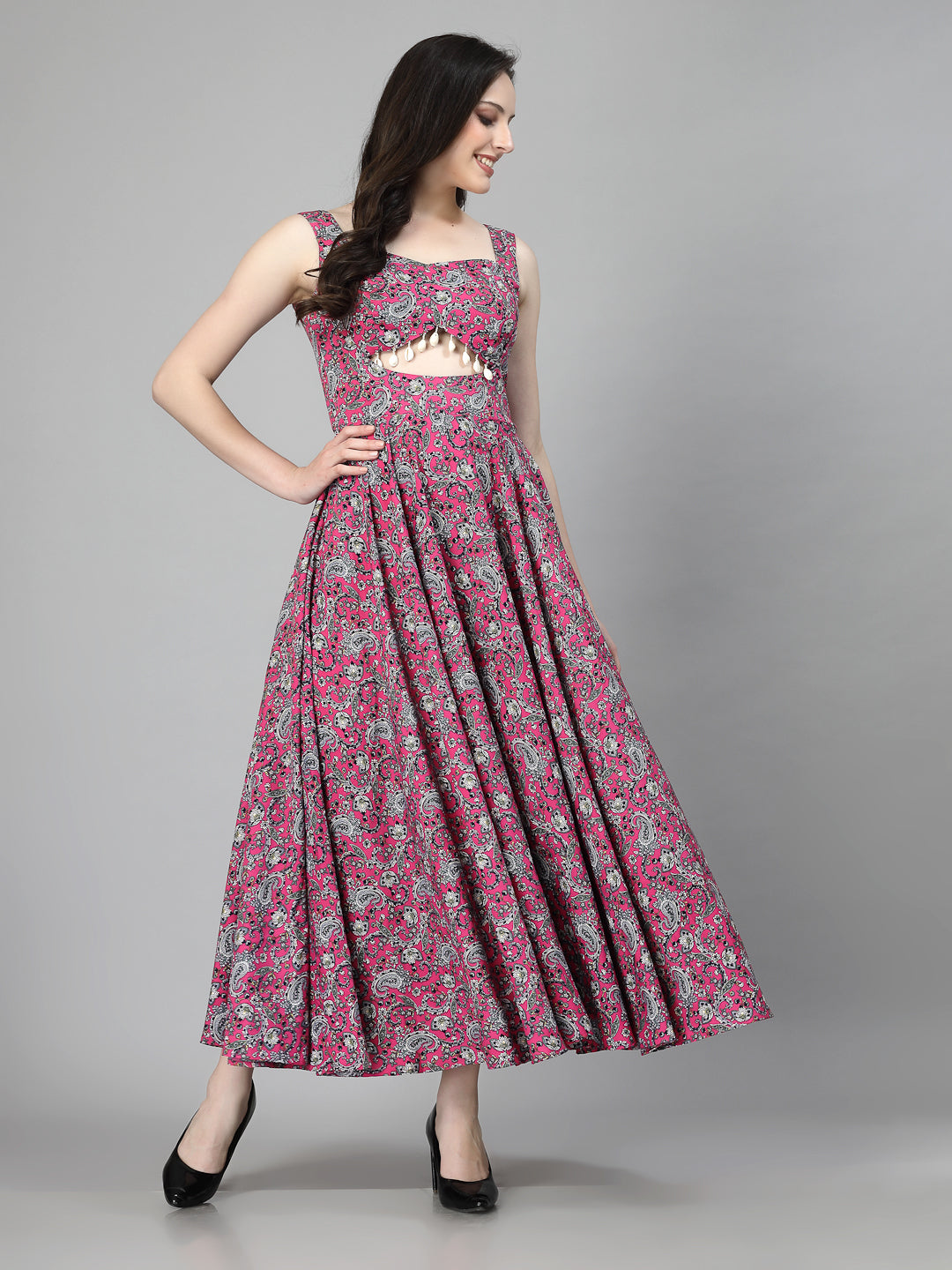 AAYU Women Fit & Flare Fuchsia Color Dress