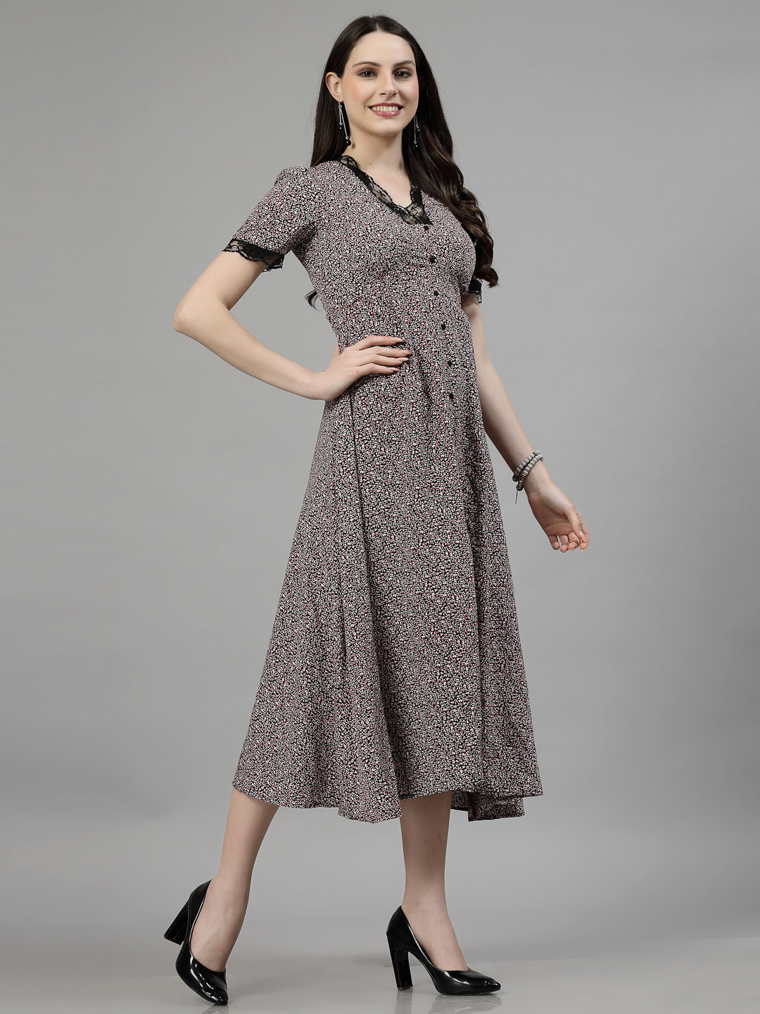 AAYU Women A-Line Black & Red Dress