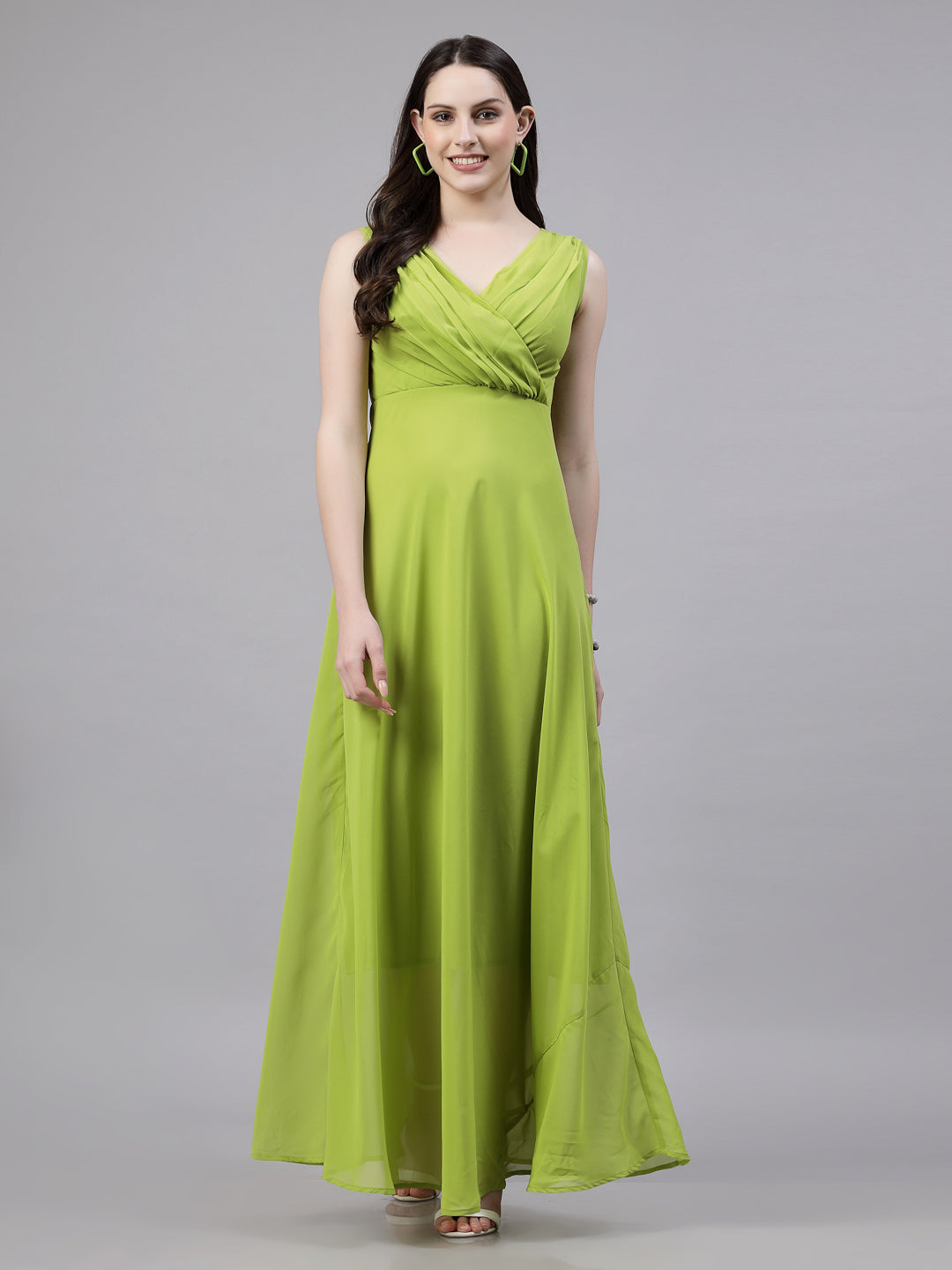 AAYU Women Fit and Flare Sage Green color Dress Aayu Creation Pvt Ltd. AAYU Women Fit and Flare Sage Green color Dress Aayu Creation Pvt Ltd.