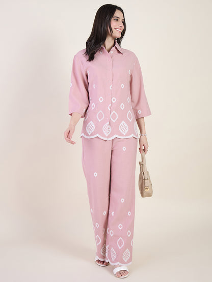 Light Pink Embroidered Co-ord Set