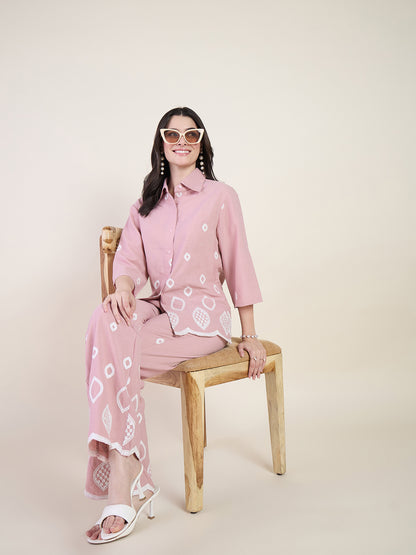 Light Pink Embroidered Co-ord Set