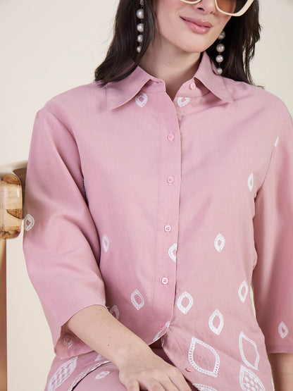 Light Pink Embroidered Co-ord Set