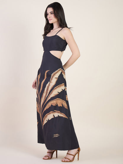 Viana Printed Cutout Maxi Dress