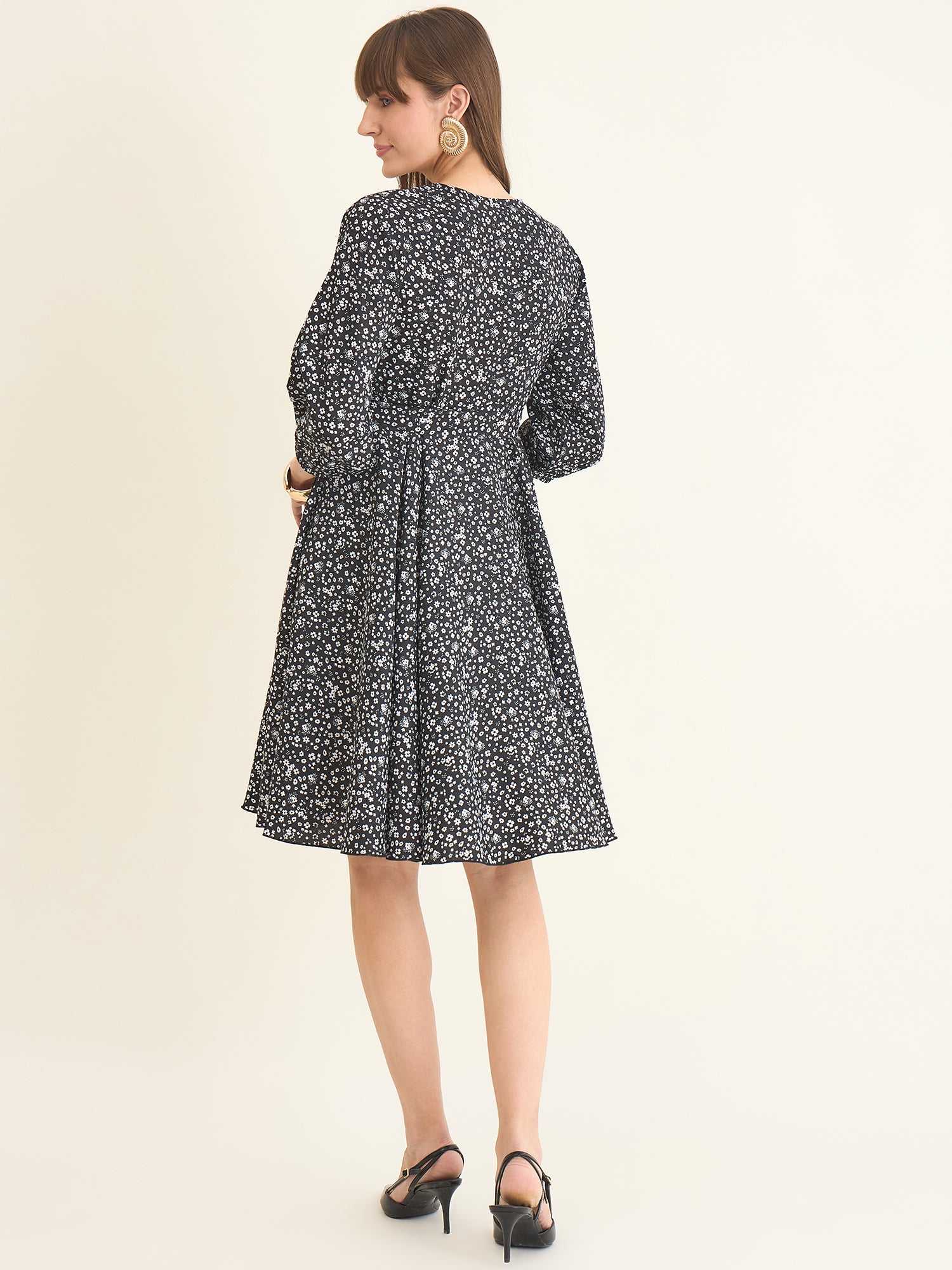 Premium crepe dress in black colour
