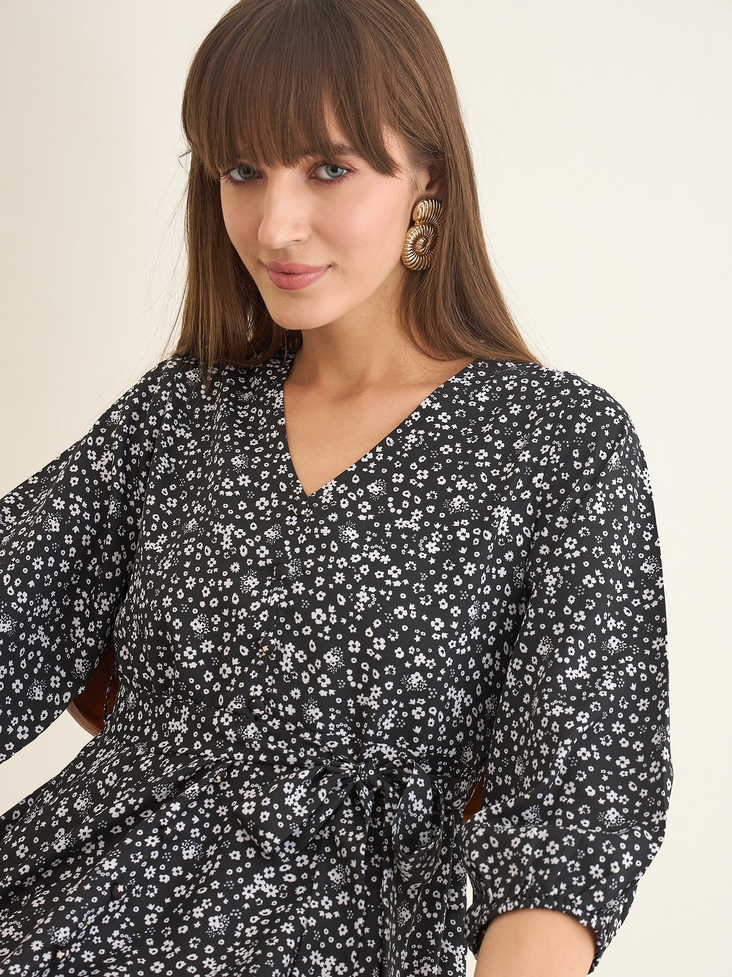 Premium crepe dress in black colour