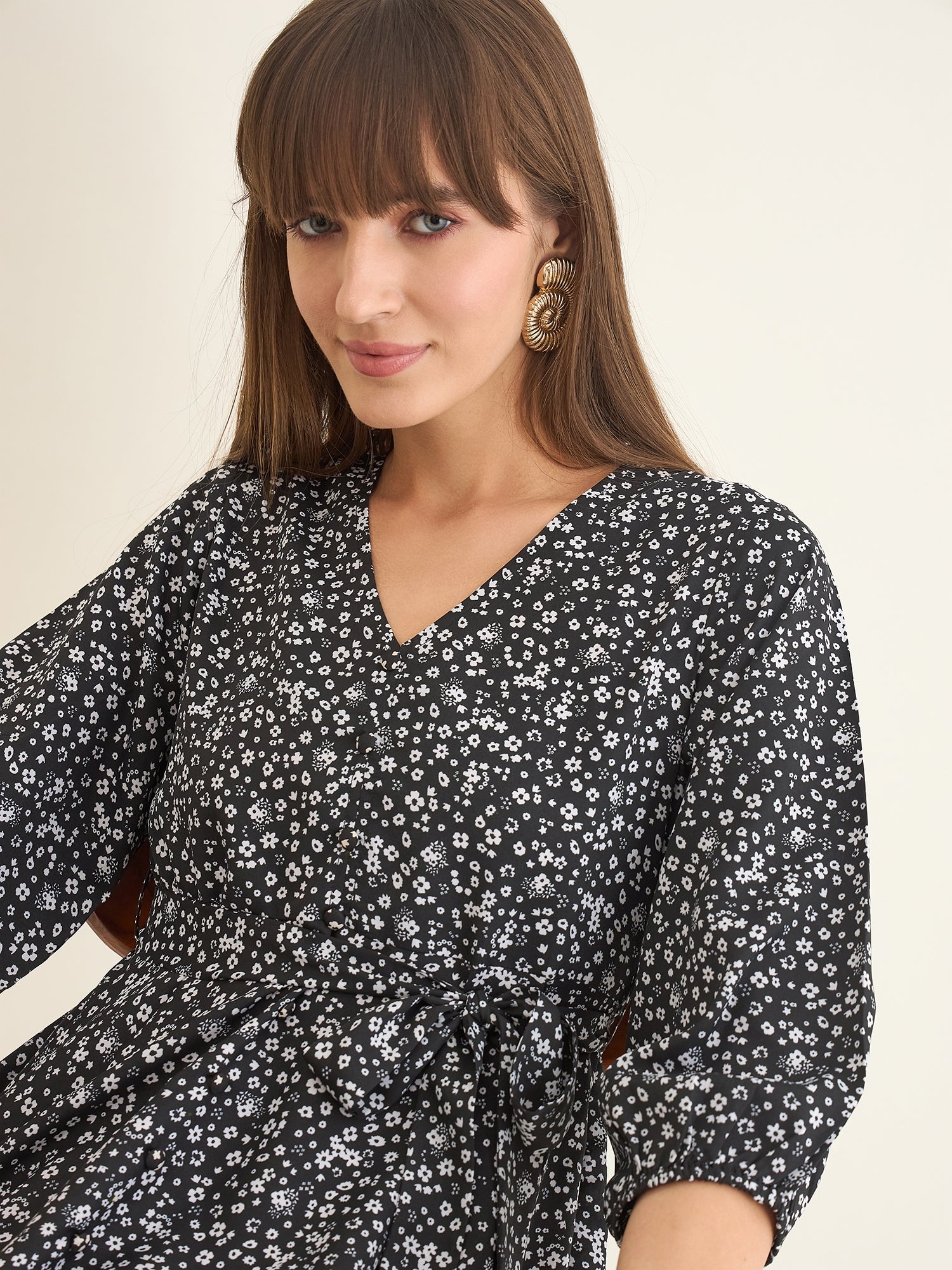 Premium crepe dress in black colour