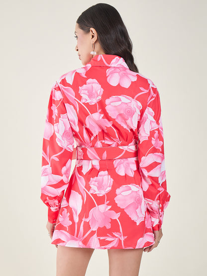 Catalina Floral Collared Tunic Dress