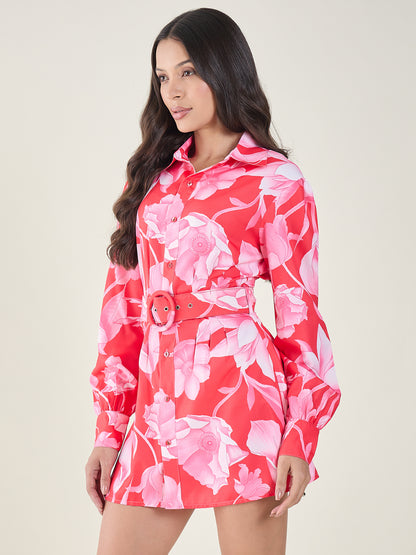 Catalina Floral Collared Tunic Dress
