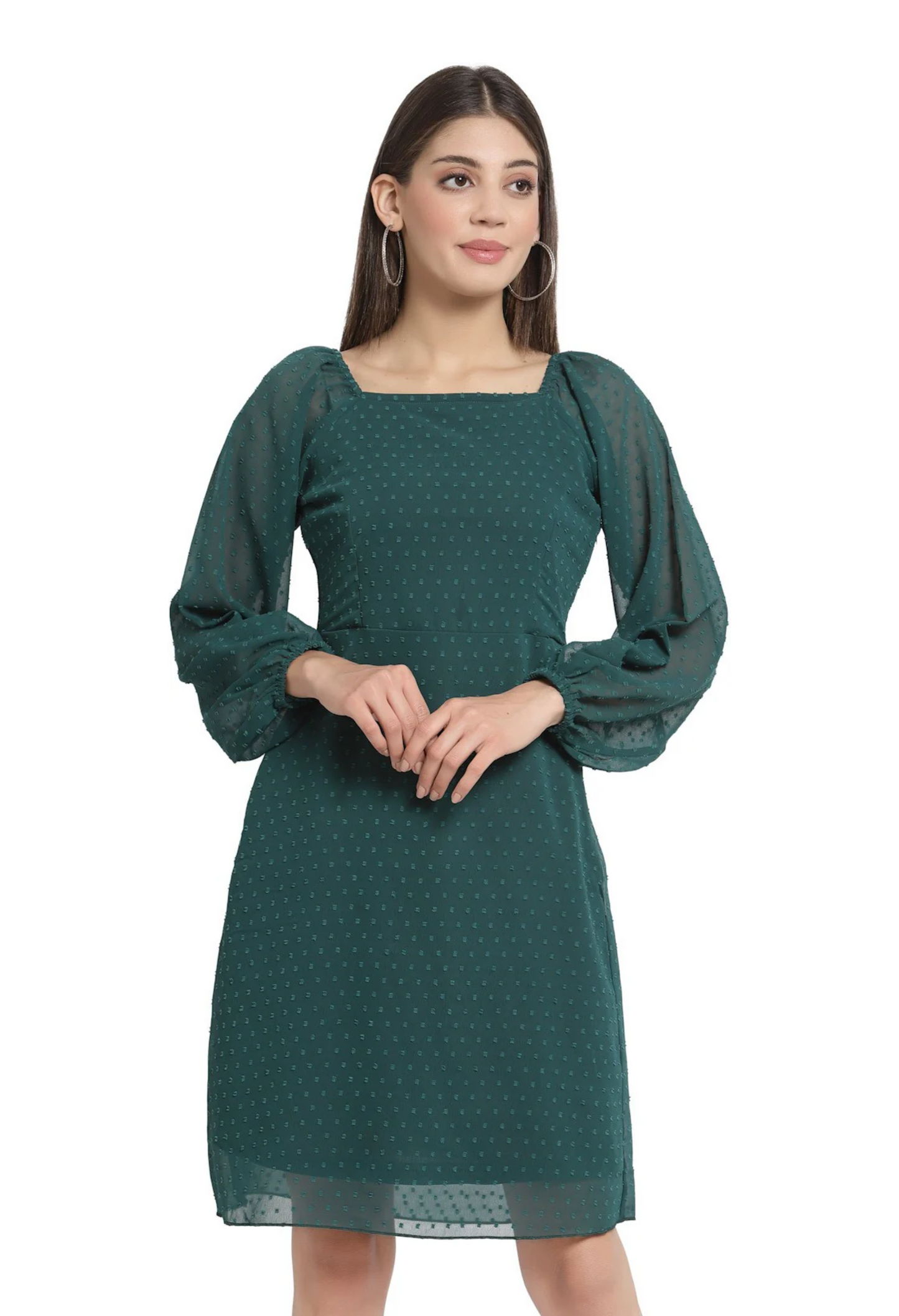 Aayu Women seath Swiss Dot Dress