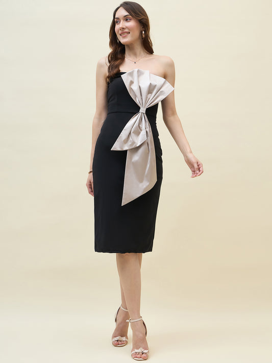 Lycra bodycon dress in black color