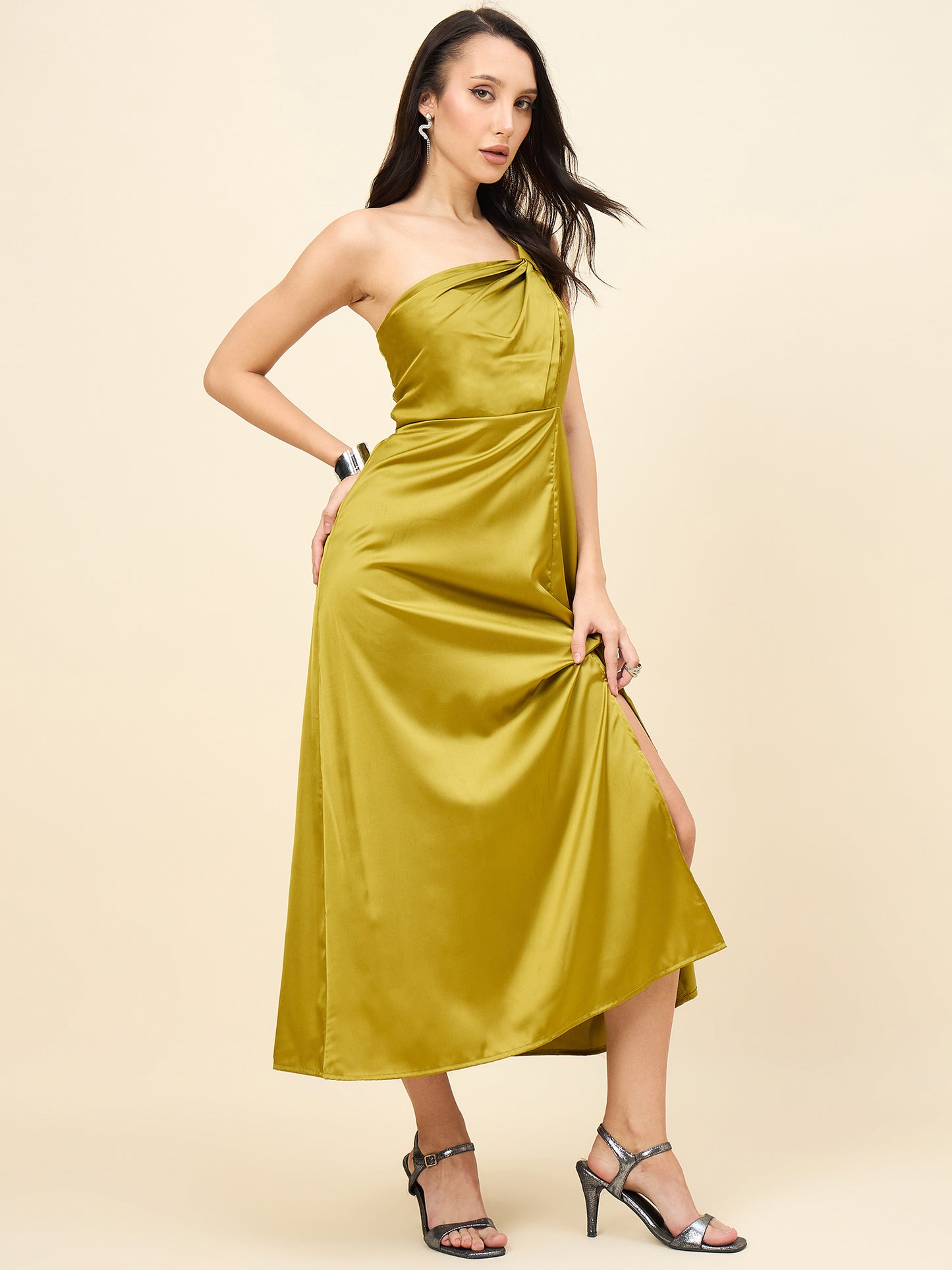 Celia Satin Asymmetric Dress