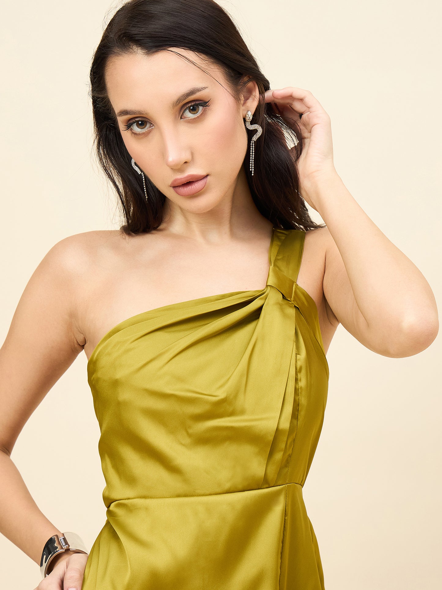 Celia Satin Asymmetric Dress