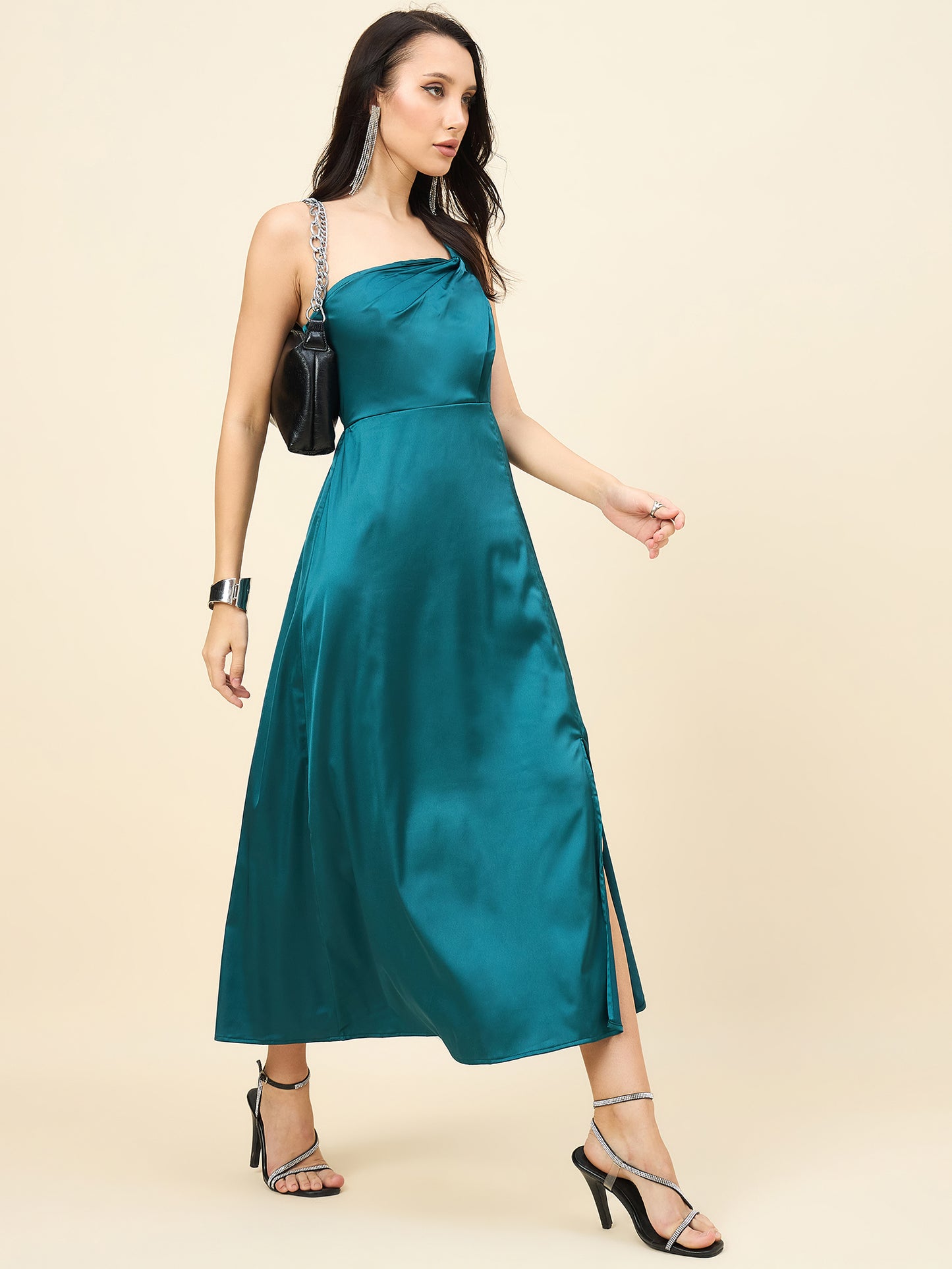 Celia Satin Asymmetric Dress