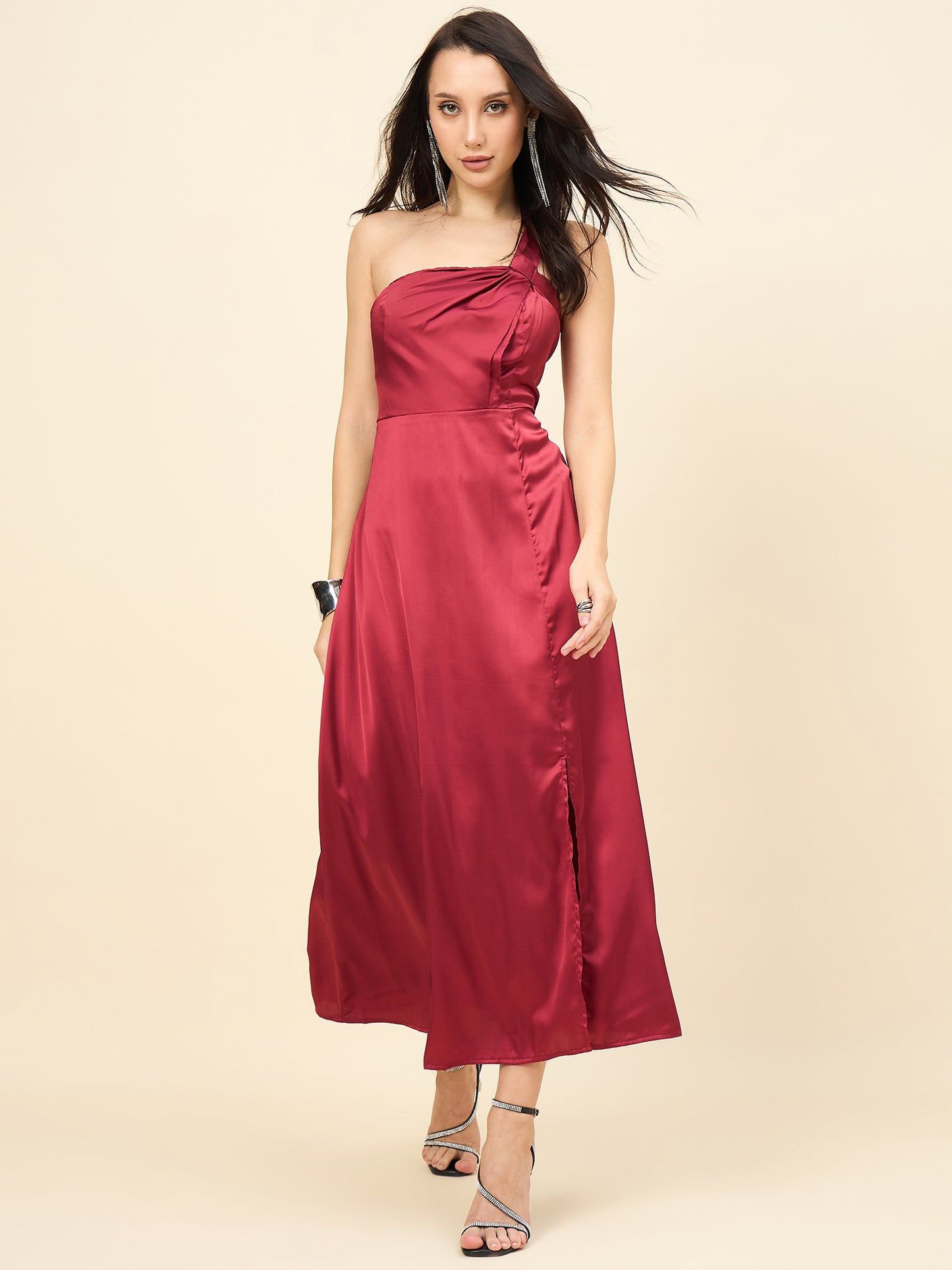 Celia Satin Asymmetric Dress