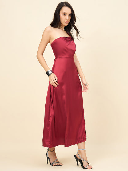 Celia Satin Asymmetric Dress