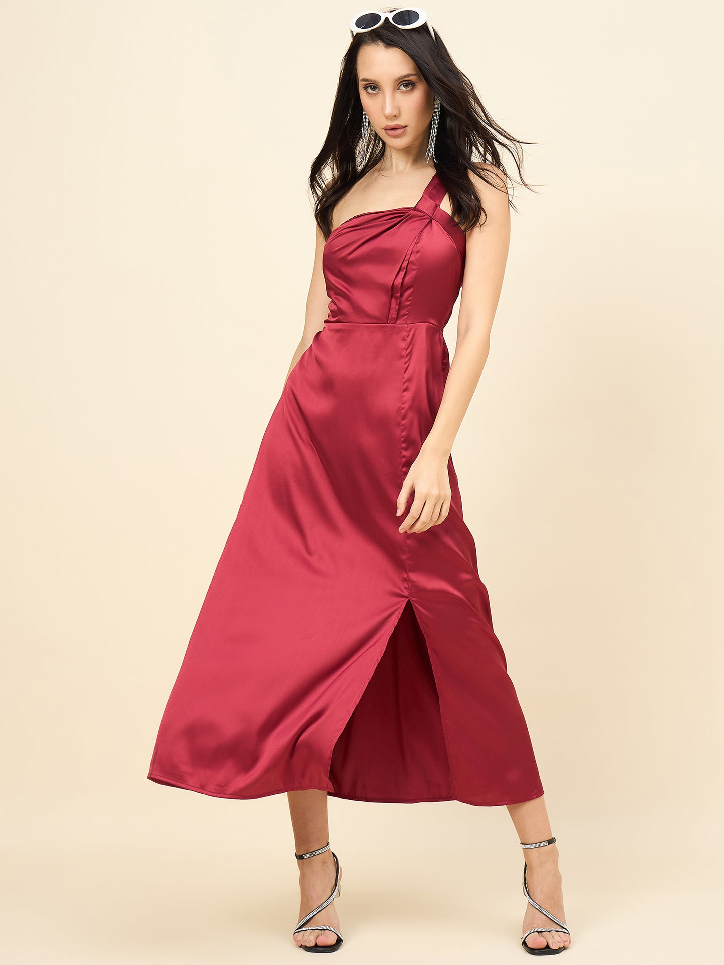 Celia Satin Asymmetric Dress