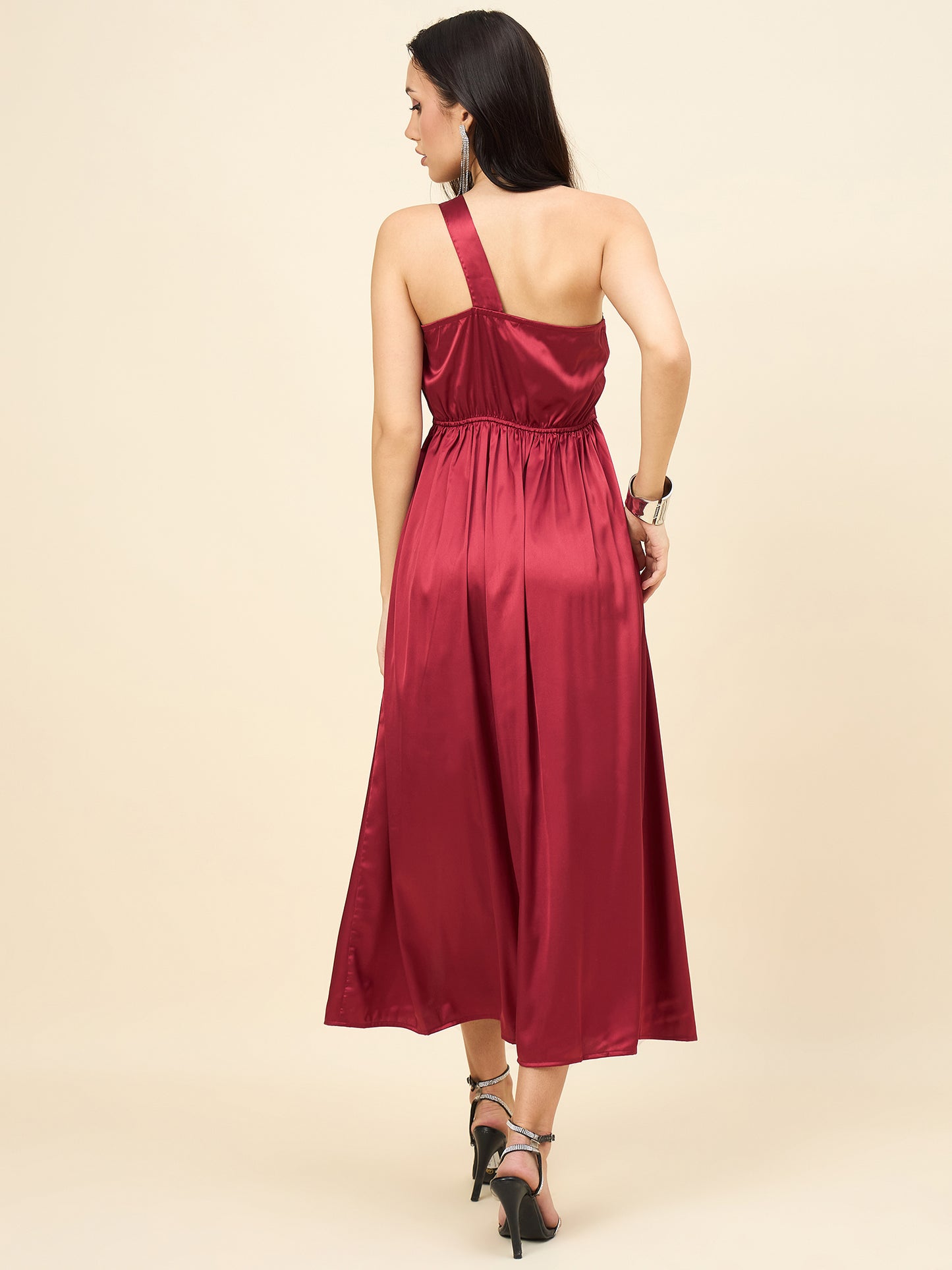 Celia Satin Asymmetric Dress
