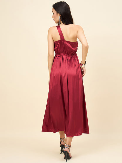 Celia Satin Asymmetric Dress
