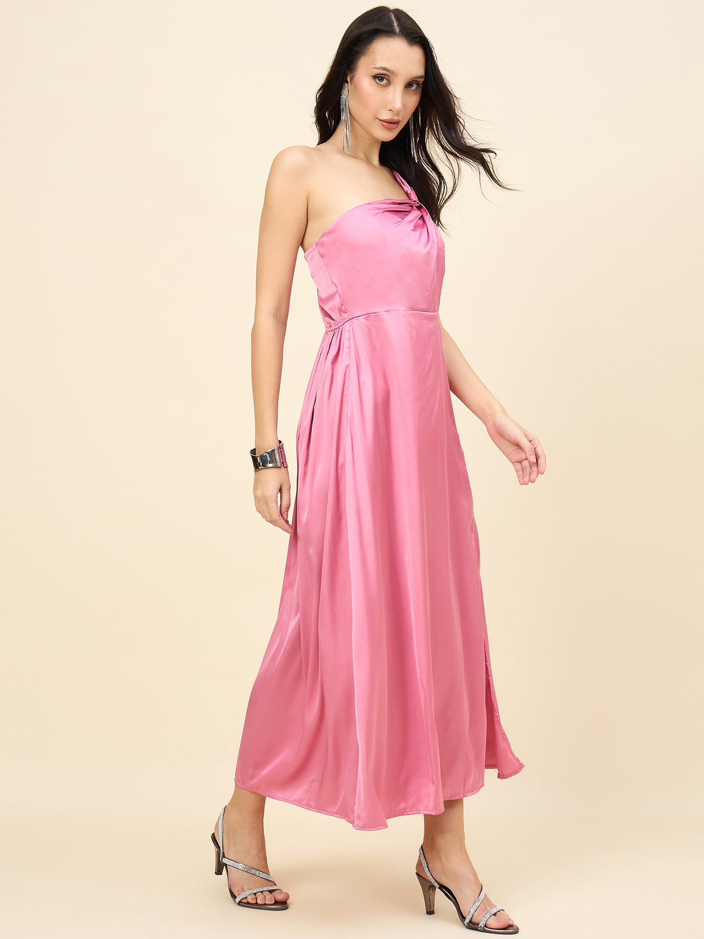 Celia Satin Asymmetric Dress
