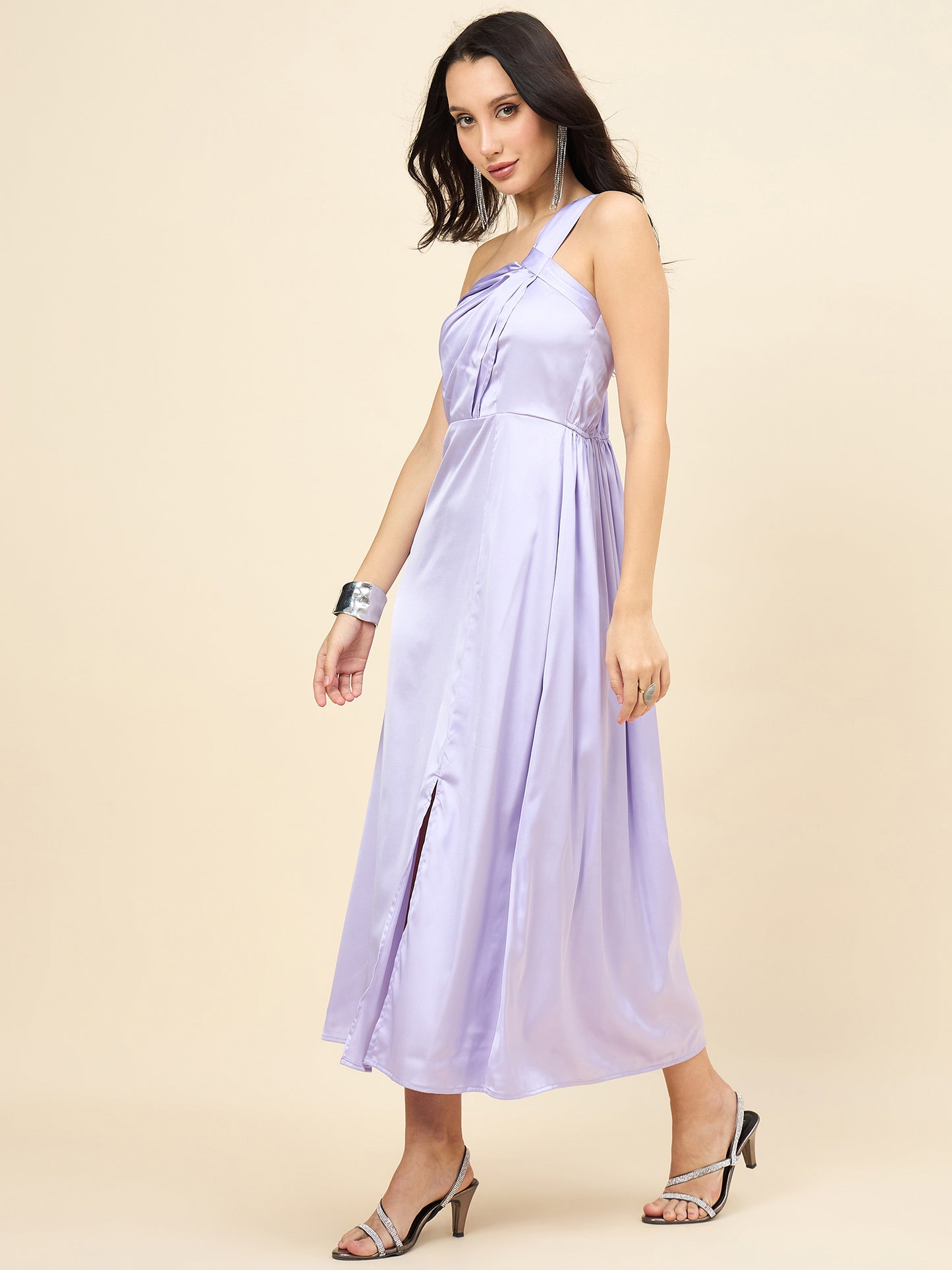 Celia Satin Asymmetric Dress