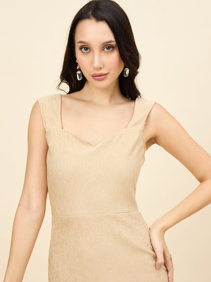 Sweetheart Neck Ribbed Mini Dress with Ruffled Hem