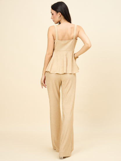 Black Ribbed Co-ord Set with Twisted Knot Detail