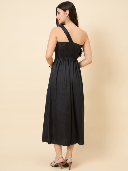 Celia Satin Asymmetric Dress