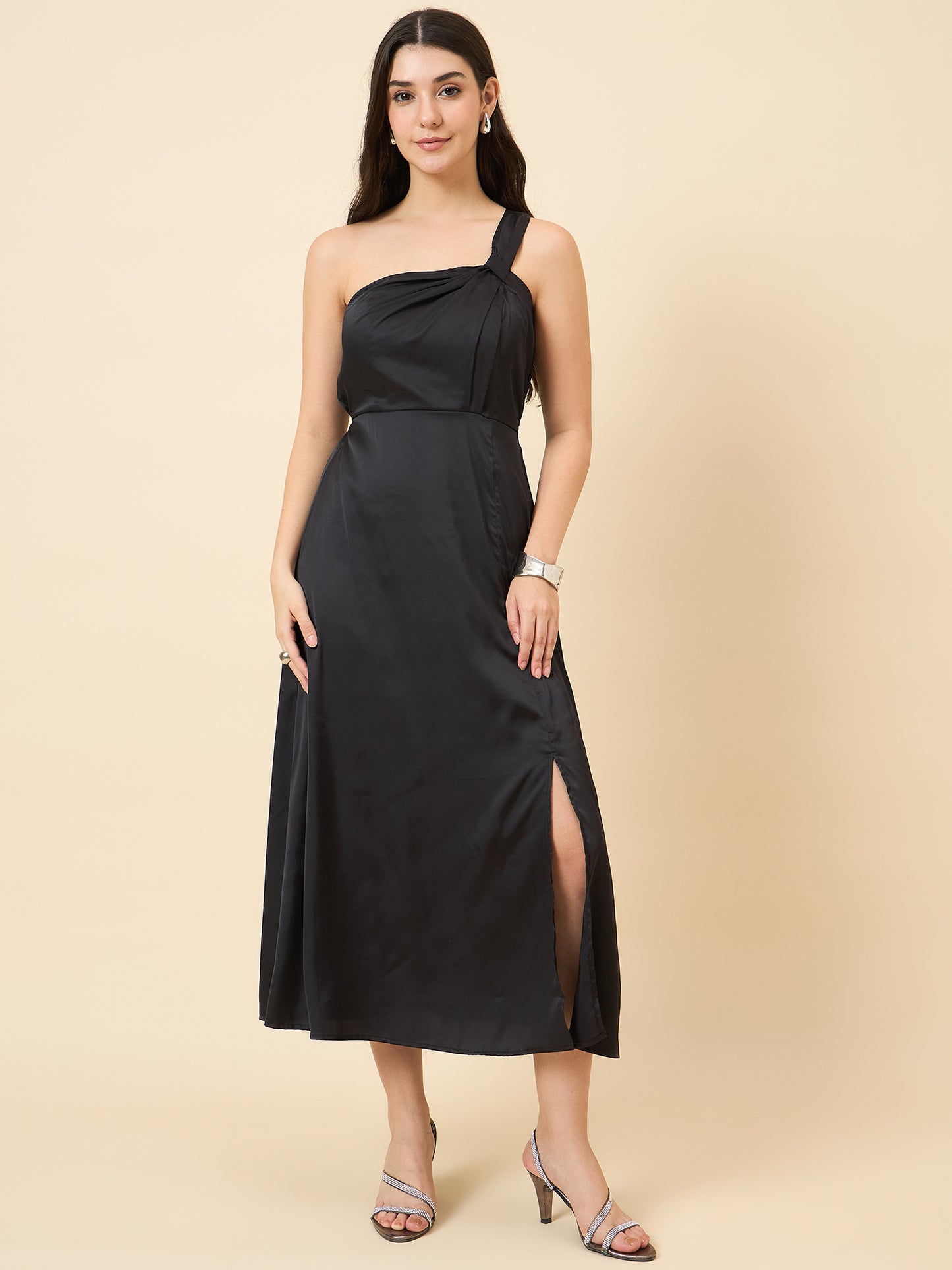 Celia Satin Asymmetric Dress