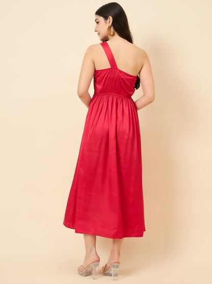 Celia Satin Asymmetric Dress