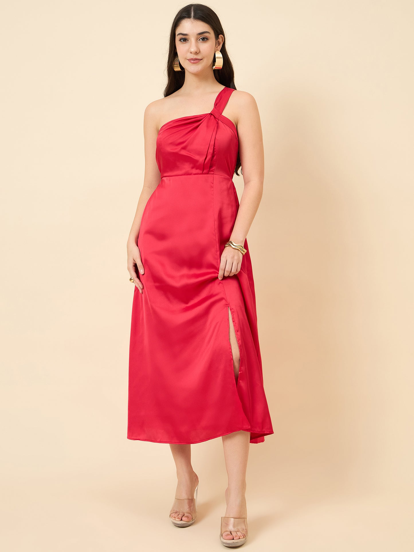 Celia Satin Asymmetric Dress
