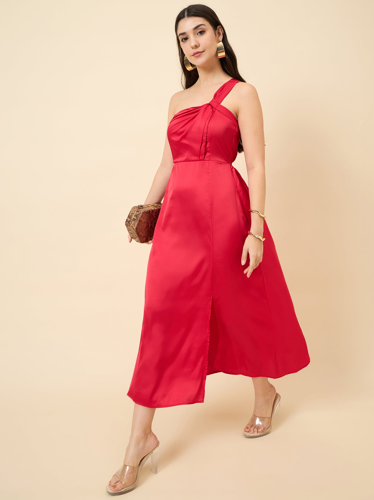 Celia Satin Asymmetric Dress