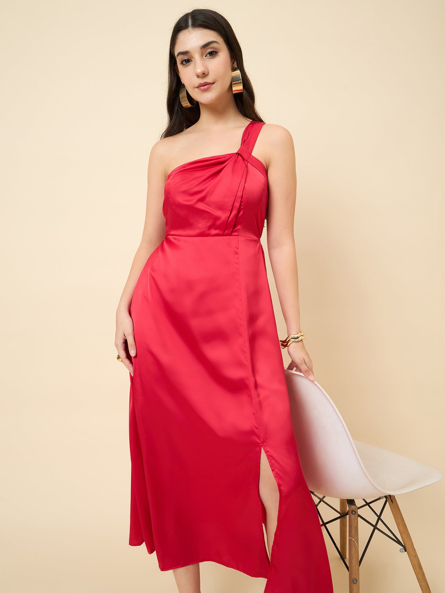 Celia Satin Asymmetric Dress