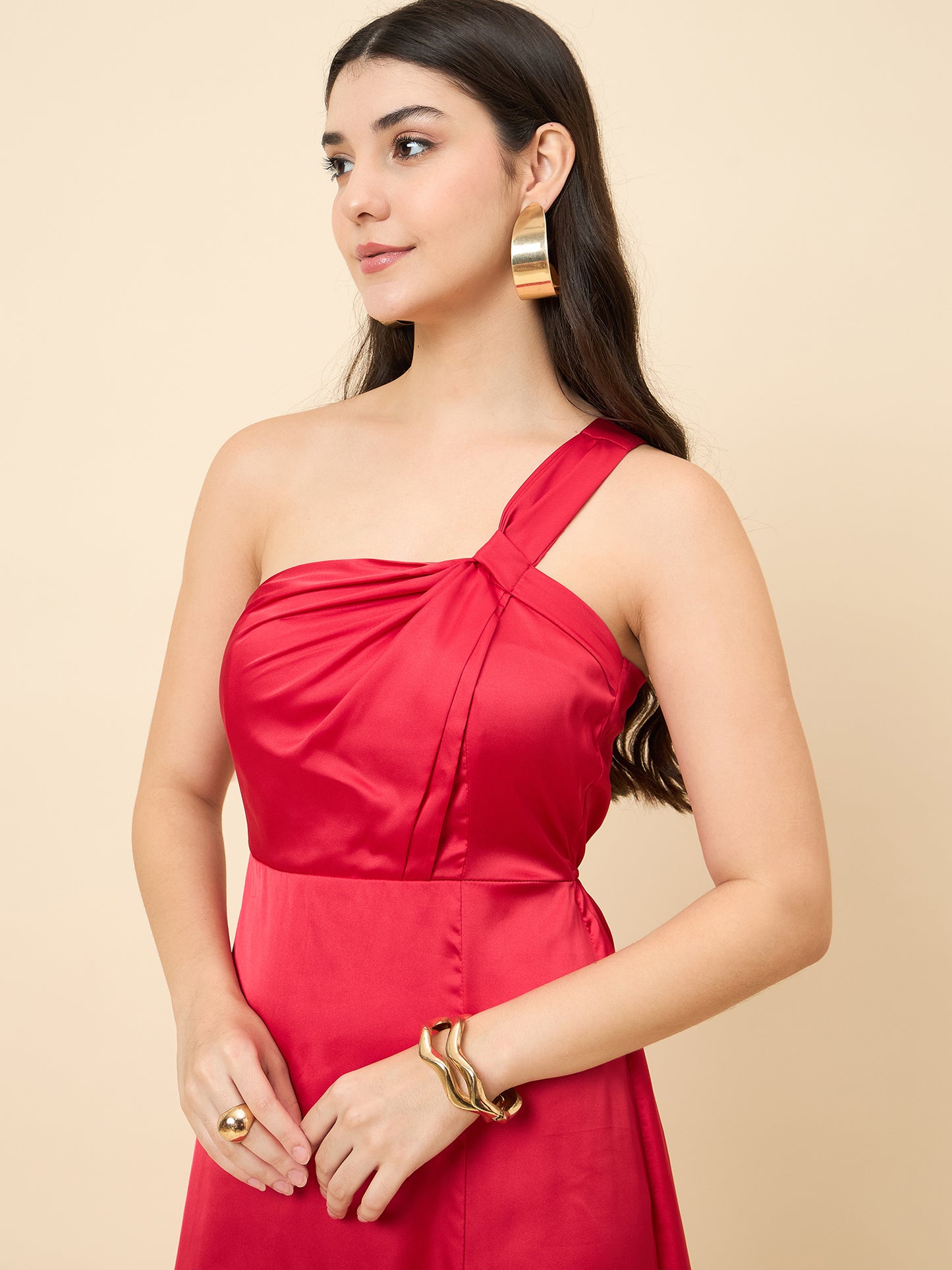 Celia Satin Asymmetric Dress