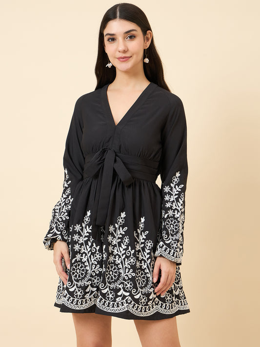 Ananya Embroidered A-Line Tunic Dress