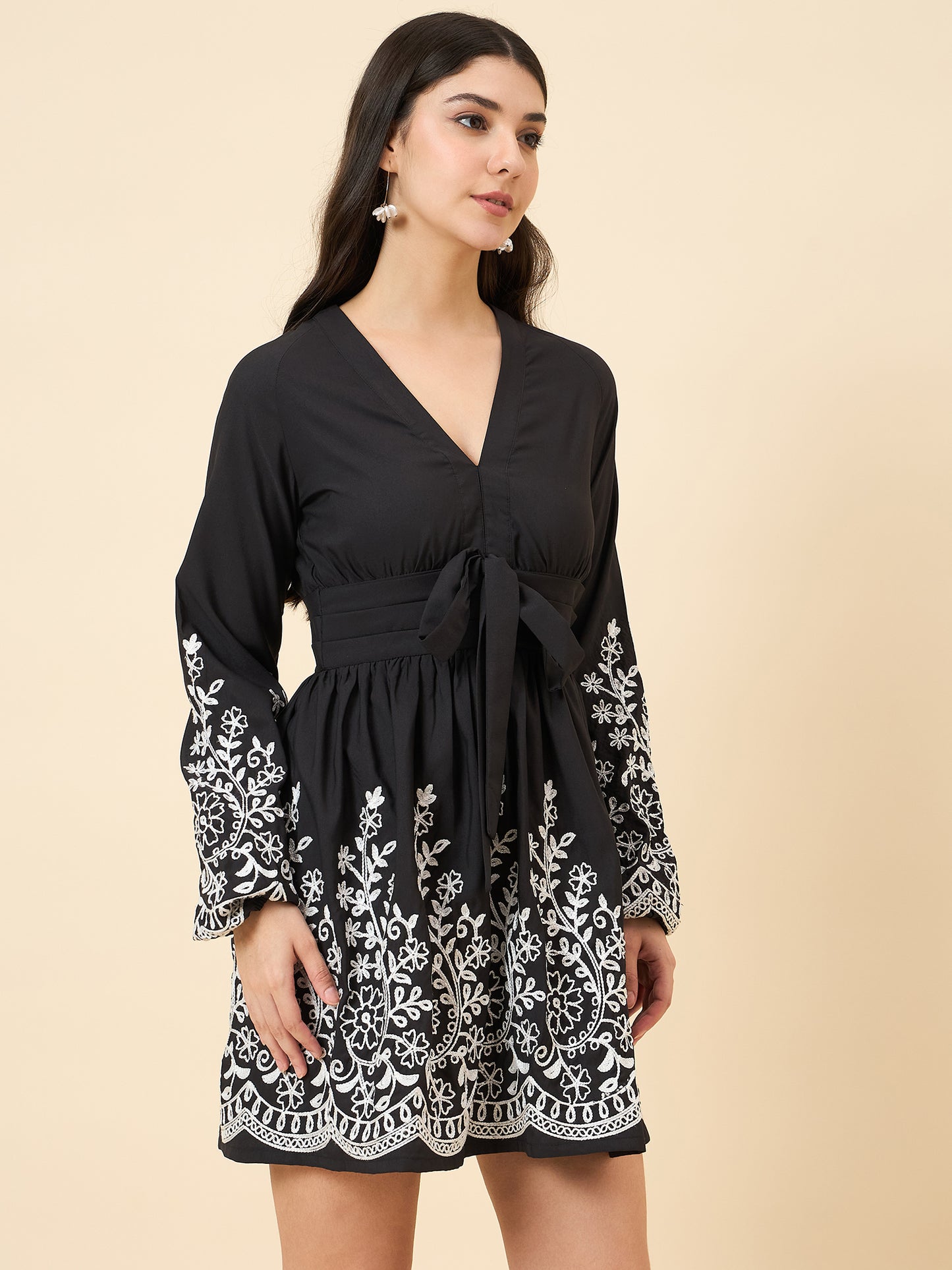 Ananya Embroidered A-Line Tunic Dress
