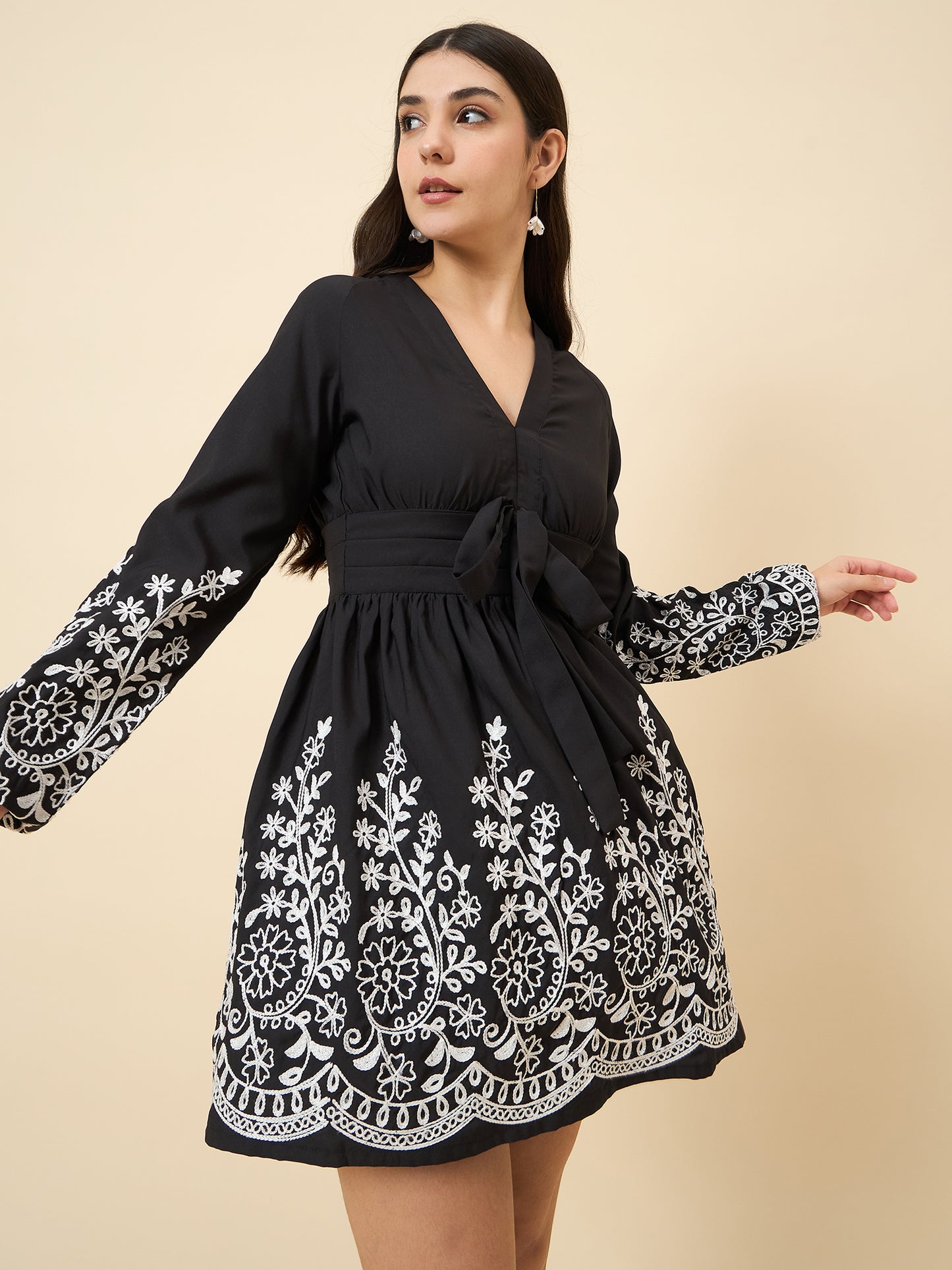 Ananya Embroidered A-Line Tunic Dress