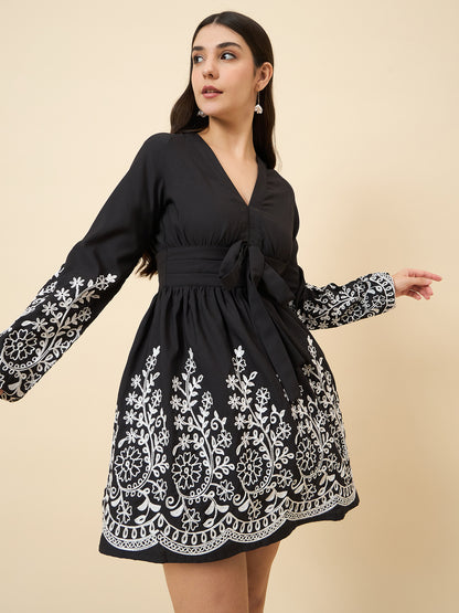 Ananya Embroidered A-Line Tunic Dress