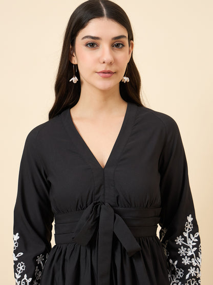 Ananya Embroidered A-Line Tunic Dress